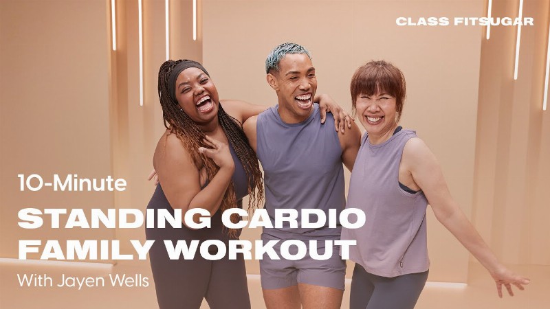 image 0 10-minute Simple Standing Cardio Family Workout With Jayen Wells : Popsugar Fitness